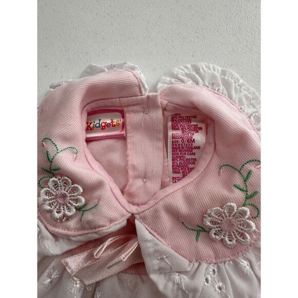 Kidgets Baby Girl Clothing Lot 0-6 Months Dresses Pants & Sleepers Embroidered - Picture 2 of 16